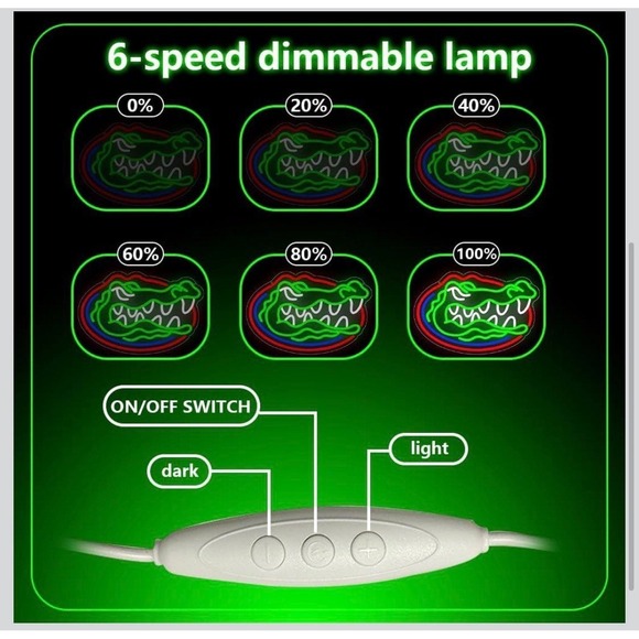 University Florida Gators NCAA LED Neon Sign For Bar, Porch, Garage, Mancave 16" - Picture 5 of 6